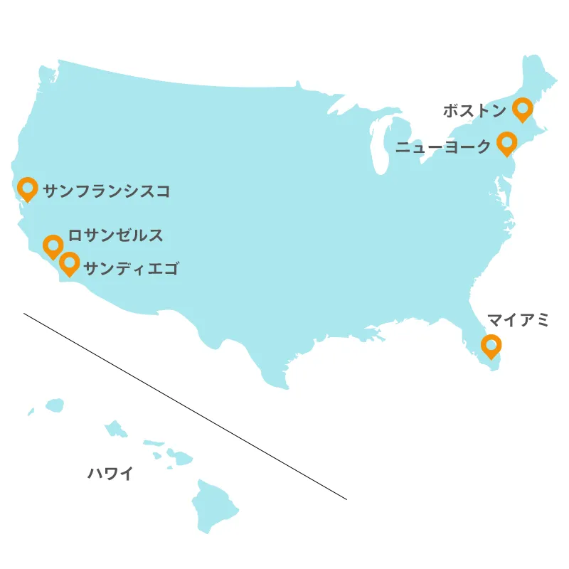 アメリカの人気都市